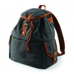 Plain Vintage canvas backpack BAG QUADRA 580 GSM